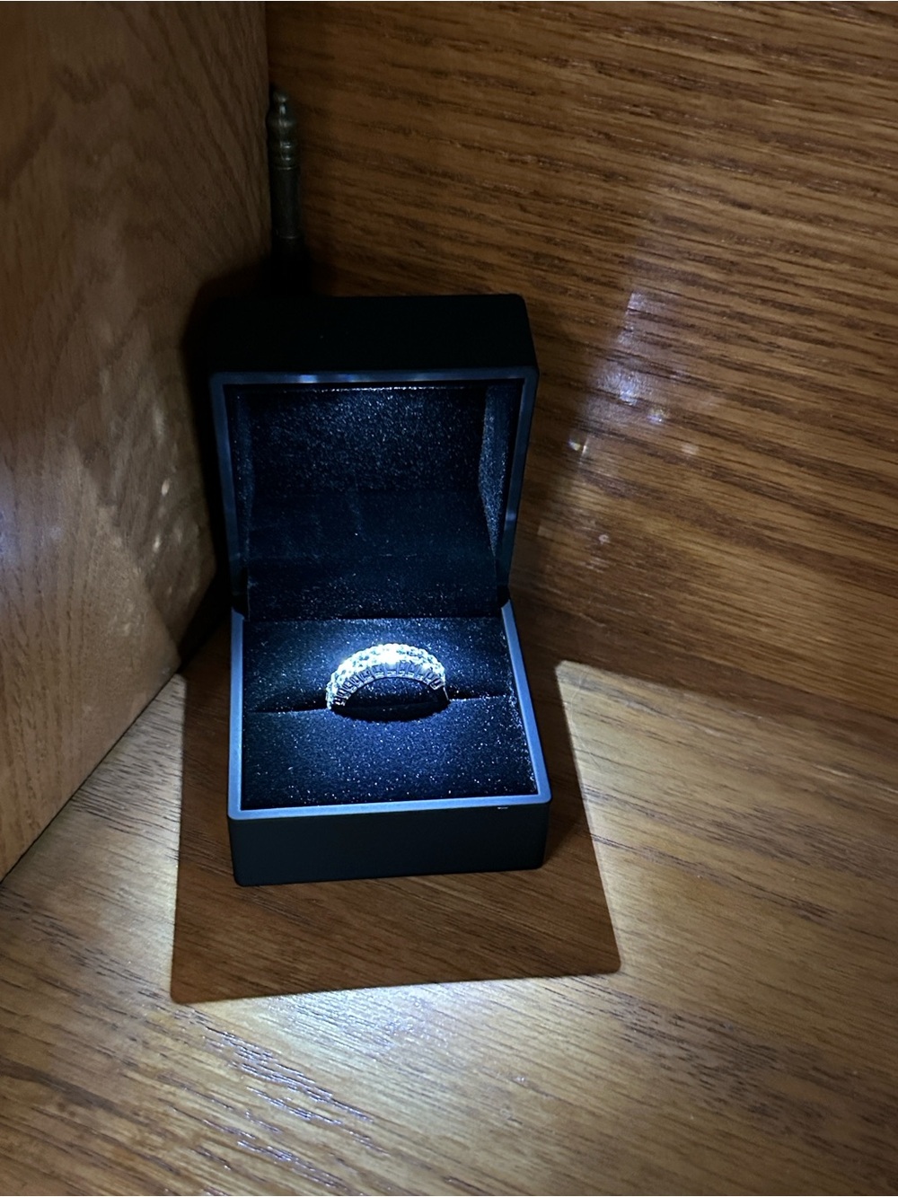 Silver Diamond-Style Band Ring - Unbranded